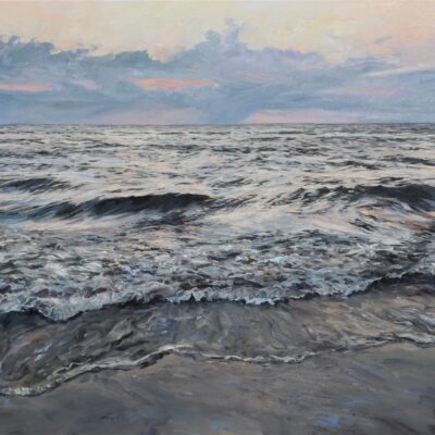 Nordsee am Abend, 70 × 100 cm, Öl auf Leinwand, 2023