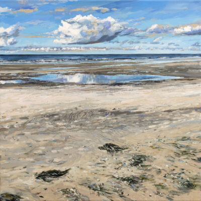 Strandwolke, 50 × 50 cm, Acryl auf Leinwand, 2024